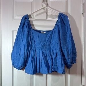 Entro Royal Blue Puff Sleeve Blouse